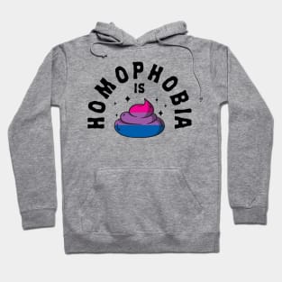 Homophobia Is Poop LGBT Funny Bi Pride Hoodie